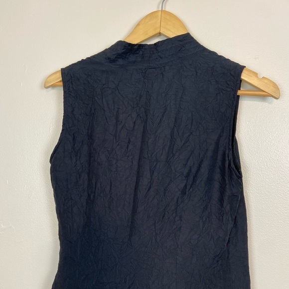 Jill 100% Silk Black Midi Crepe Crinkle Wrap Dress – Size XS - Picture 8 of 8